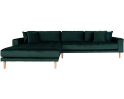 Velvet Hoekbank Milo Lounge Sofa Links Donker Groen