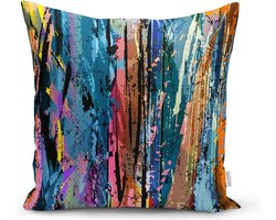 Velvet kussenhoes 50x50 - Waterverf - Fluweel kussensloop - Aan beide zijdig bedrukt