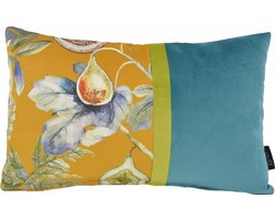 Velvet Meve Petrol Long Kussenhoes | Fluweel - Polyester | 30 x 50 cm