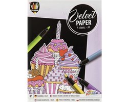 Velvet - papier - 4 sheets - A4 - Ice Cream