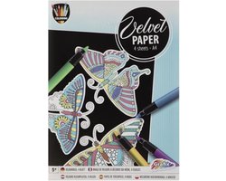 Velvet - papier - 4 sheets - A4 - Vlinder