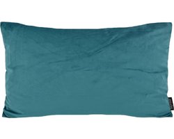 Velvet Petrol Long Kussenhoes | Fluweel - Polyester | 30 x 50 cm
