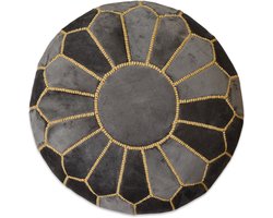 Velvet poef Bruingrijs - Ronde poef - Fluwelen poef - Handgemaakt en uniek - Gevuld geleverd - Ideaal voor je woon-, slaap- of kinderkamer