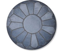 Velvet poef grijs - Ronde poef - Fluwelen poef - Handgemaakt en uniek - Gevuld geleverd - Ideaal voor je woon-, slaap- of kinderkamer