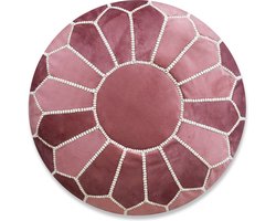 Velvet poef - Roze - Fluwelen poef - Handgemaakt en uniek - Gevuld geleverd - Ideaal voor je woon-, slaap- of kinderkamer