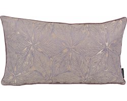 Velvet Purple Flower Kussenhoes | Fluweel / Polyester | Paars | 30 x 50 cm