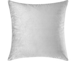 Velvet Sierkussen Incl Binnenkussen - 45x45 cm - Cadeau - Kerst decoratie - Pure Velvet Sierkussen - Zilver