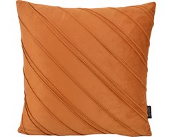 Velvet Stripe Terracotta Kussenhoes | Velvet / Polyester | 45 x 45 cm