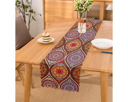 Velvet textiel Tafelloper - 45x220 - Oosterse Motieven - Fluweel - De Groen Home