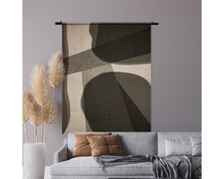 Velvet Wandkleed - Wanddoek - Squares Abstract Scandinavisch Bohemian - 90 x 120 cm