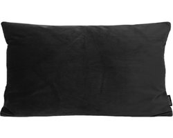 Velvet Zwart Long Kussenhoes | Fluweel - Polyester | 30 x 50 cm