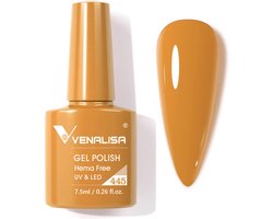 Venalisa UV Gellak Geel - 7.5 ml - Oker Gele Gellak - Gellac Geel - Okergele Gellak - Gellak Okergeel - Gellak Kleuren - Venalisa Gellak - Gellak Nagellak