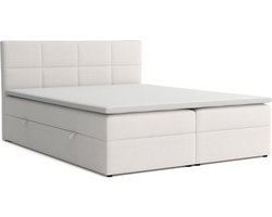 VENASI MÖBEL Boxspringbed BETTY met Matras en Opbergladen – Gestoffeerd Tweepersoons Bed – Luxe en Comfortabel Slaapkamermeubel met Extra Opbergruimte