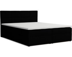 VENASI MÖBEL Boxspringbed BETTY met Opbergladen en H2/H3 Matras – Gestoffeerd Tweepersoons Bed – Modern Slaapkamer Bed met Extra Opbergruimte