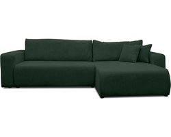 VENASI MÖBEL U‑vormige hoekbank groen met slaapfunctie & opbergruimte – Comfortabele bank voor woonkamer