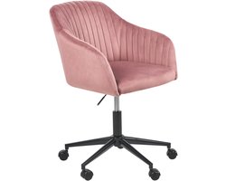VENICE - Bureaustoel - Roze - Fluweel