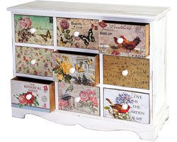 Venlo ladekast, shabby-look, vintage, 9 laden 60x79x30cm