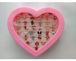 Venneweide, Kinderringen - Meisjes - Ringen Set - Verstelbaar - Sierraden - Ringen - Kinderen - Verjaardag - Cadeau