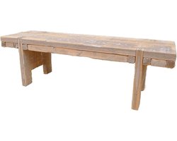 Vensterbank bankje 58cm bruin houten bankje als vensterbank decoratie