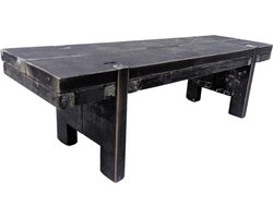 Vensterbank bankje 58cm zwart houten bankje als vensterbank decoratie