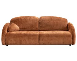Vente-unique 3-zits slaapbank in terracotta chenille stof - AVOLINE