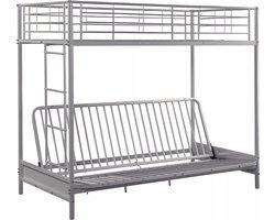Vente-unique Bed kind metaal zilverkleurig 90 x 190 cm