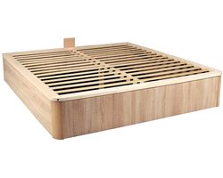 Vente-unique Bed met opbergruimte 140 x 190 cm met massief hout - Licht naturel - TALISO van YSMÉE