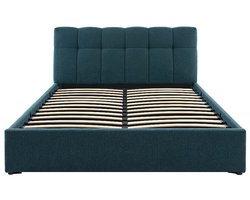 Vente-unique Bed met opbergruimte stof groenblauw 160 x 200