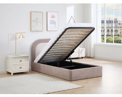 Vente-unique Bed met opbergruimte stof taupe, beige 90 x 190 cm