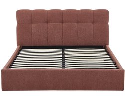 Vente-unique Bed met opbergruimte stof terracotta 140 x 190