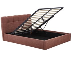 Vente-unique Bed met opbergruimte stof terracotta 160 x 200