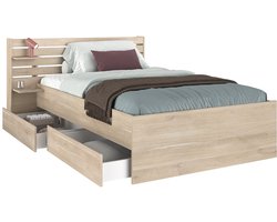 Vente-unique Bedframe hout natuurlijk licht 120 x 190 cm