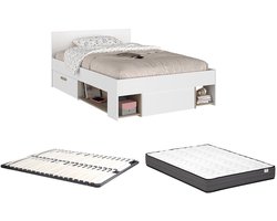 Vente-unique Bedframe hout natuurlijk licht 120 x 200 cm,