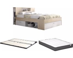 Vente-unique Bedframe hout natuurlijk licht 140 x 190 cm