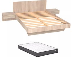 Vente-unique Bedframe hout natuurlijk licht 140 x 190 cm