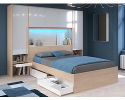 Vente-unique Bedframe hout natuurlijk licht 140 x 190 cm