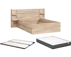 Vente-unique Bedframe hout natuurlijk licht 140 x 200 cm,
