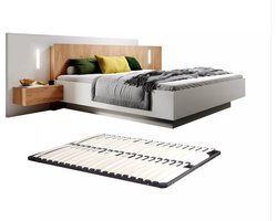 Vente-unique Bedframe hout natuurlijk licht 160 x 200 cm