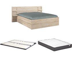 Vente-unique Bedframe hout natuurlijk licht 160 x 200 cm