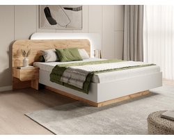 Vente-unique Bedframe hout natuurlijk licht 160 x 200 cm