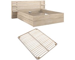 Vente-unique Bedframe hout natuurlijk licht 180 x 200 cm