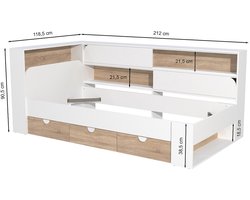 Vente-unique Bedframe hout natuurlijk licht 90 x 190 cm