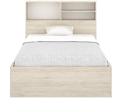 Vente-unique Bedframe hout natuurlijk licht, wit 120 x 190 cm
