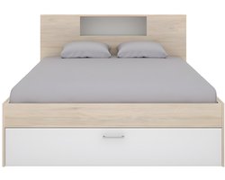 Vente-unique Bedframe hout natuurlijk licht, wit 160 x 200 cm