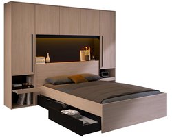 Vente-unique Bedframe hout zwart 140 x 190 cm VELONA