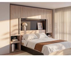 Vente-unique Bedframe hout zwart 160 x 200 cm VELONA