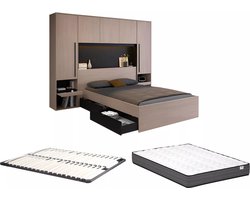 Vente-unique Bedframe hout zwart 160 x 200 cm VELONA