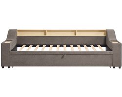 Vente-unique Bedframe stof taupe 2 x 80 x 200 cm