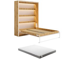 Vente-unique Bedkast hout beige, natuurlijk licht 140 x 200 cm