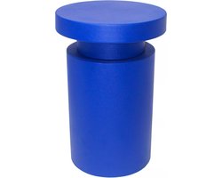 Vente-unique Bijzettafeltje van metaal - Blauw - RIDALIA L 31.5 cm x H 48 cm x D 31.5 cm